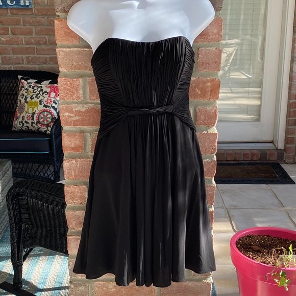 BCBG MaxAzria Black Strapless Mini Dress 2 - Picture 2 of 7